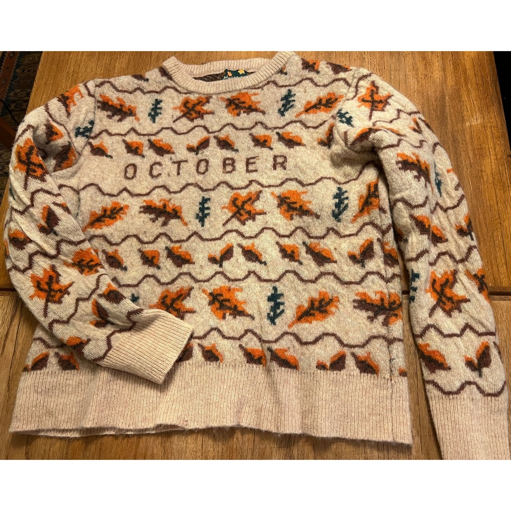 Kiel James Patrick October Autumn Weather Sweater XXL Leaves Wool Blend Fall